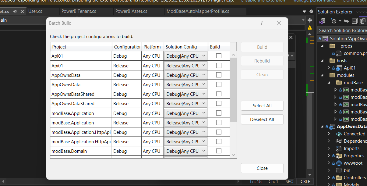 Batch Build Dialog