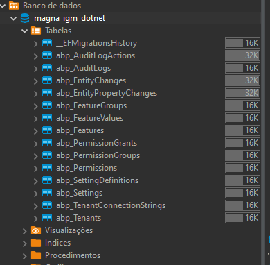 Criação primeira versão esquema