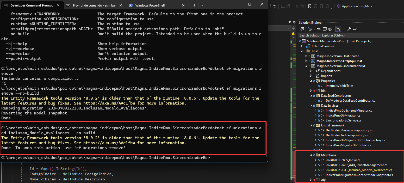 Nova migration criada