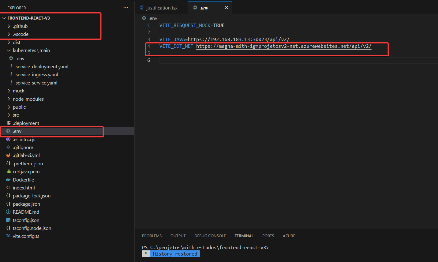 Configuração variável ambiente