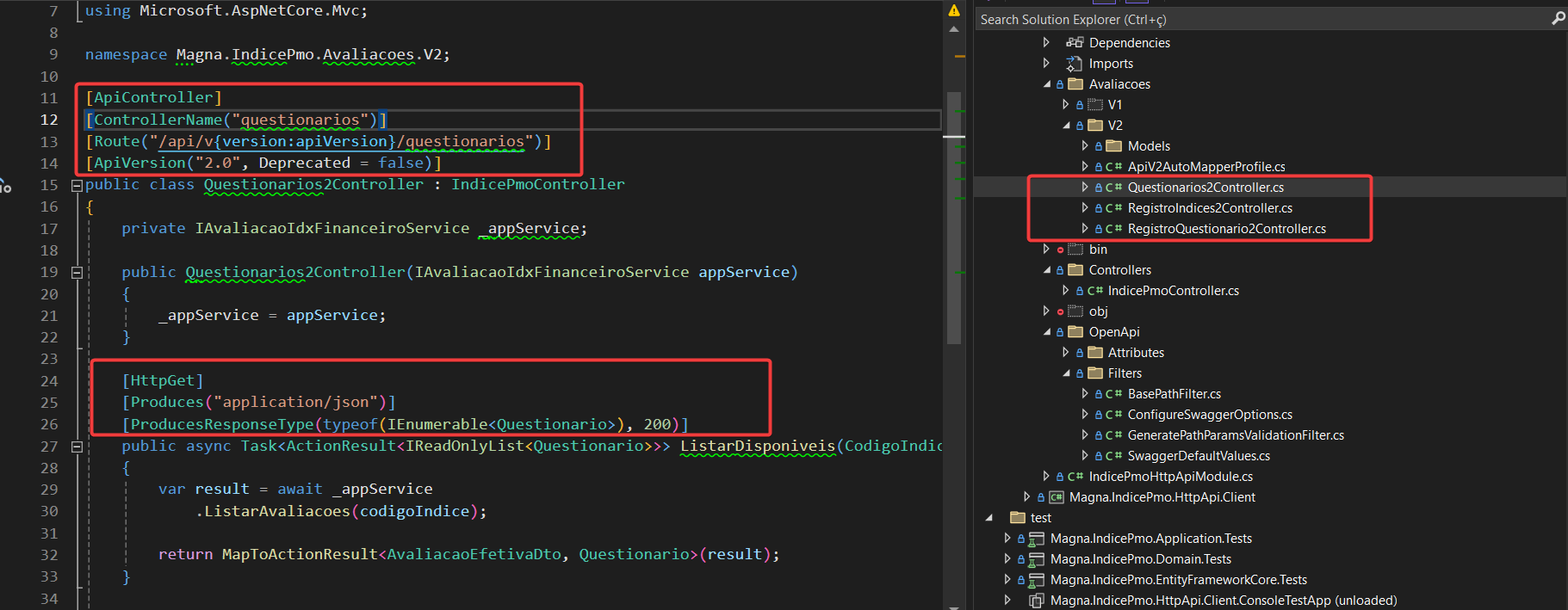 Detalhes das classes do tipo Controller