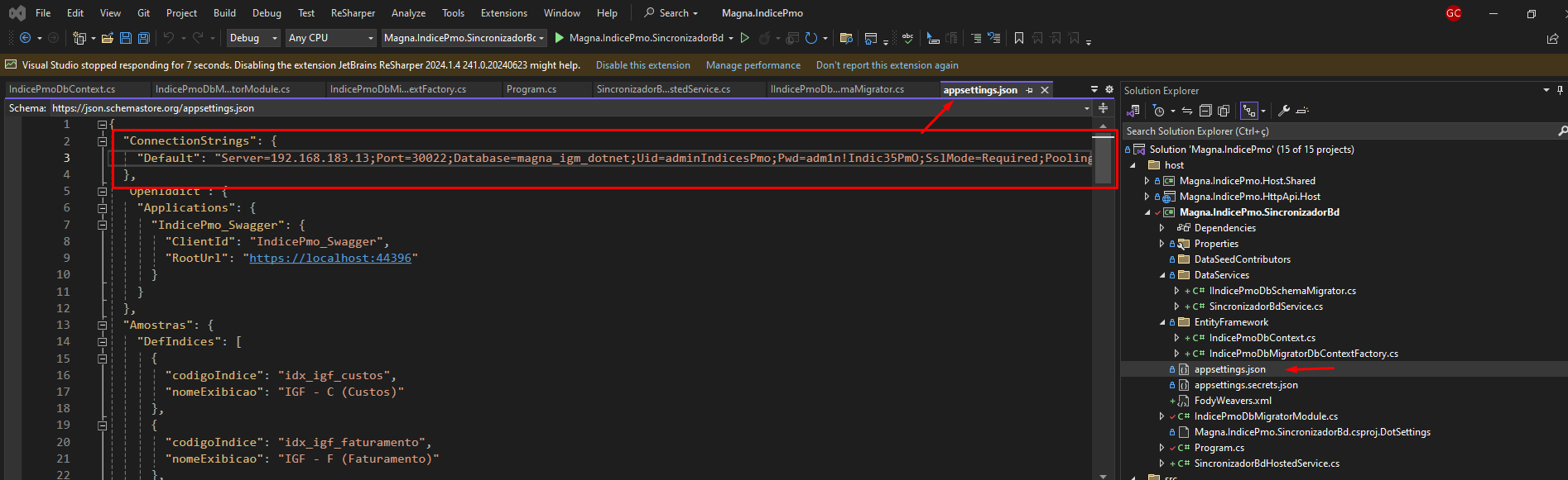Configurações de conexão